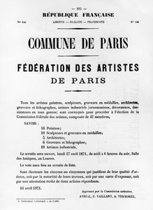 Federation des Artistes, Paris Komünü