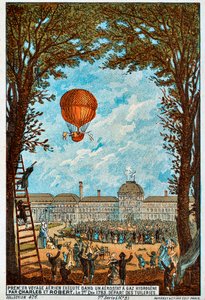 Charles ve Robert tarafından ilk hava yolculuğu, Paris, Fransa, 1783 1890
