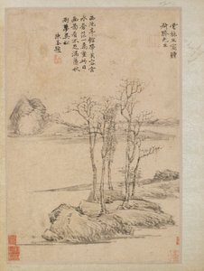 Kayalık bir burun üzerinde beş ağaç, Qing hanedanı, 17.-18. yüzyıl. by Unbekannt