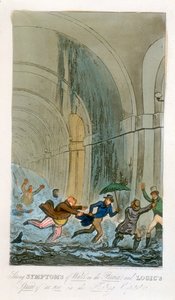 Thames Tüneli kazısı sırasında sel, Londra, 1828 by Unbekannt