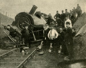 Floods v. Demiryolu Motoru - St. Erth Yakınında Bir Çöküş, 1901. by Unbekannt