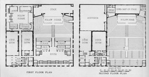 Kat planları, Mason Tapınağı, Birmingham, Alabama, 1924 by Unbekannt