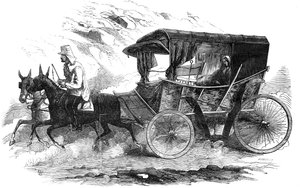 Florence Nightingale, Kırım'da arabasında, 1856 by Unbekannt