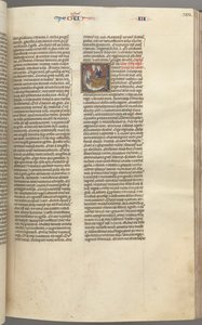 fol. 123r, Kings III, baş harfi E, Abishag