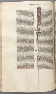 fol. 174v, Ezra, ilk I, Cyrus Tapınağın inşasını yönetiyor, c. 1275-1300. by Unbekannt