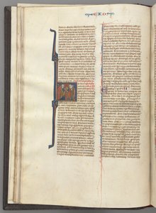 fol. 20v, Exodus, ilk H, Musa ve yasa tabletleriyle birlikte iki takipçi, c. 127 by Unbekannt