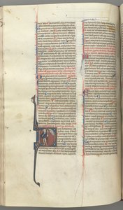 fol. 222v, Mezmur 52, baş harfi D, bir aptal çıplak ama bir pelerin için, bir mesane tutan..., c. 1 by Unbekannt