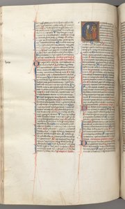 fol. 227v, Mezmur 80, baş harfi E, David bir cehennem arabasına çarpıyor, c. 1275-1300. by Unbekannt