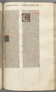fol. 320r, Ezechiel, dört canavar vizyonuyla uyuyan bir Ezechiel olan ilk E