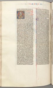 fol. 368v, Malachi, baş harfi O, Malachi bir parşömenle oturuyor, c. 1275-1300. by Unbekannt