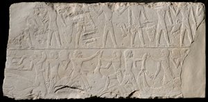Taşıyıcılar ve Kasaplar Sunan Bir Mezar Duvarı Parçası, Mısır, Eski Krallık, Hanedan Ortası... by Unbekannt