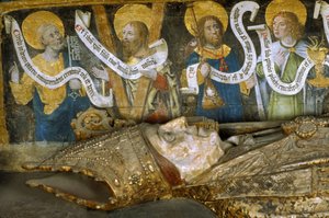 Fransa - Somme - Bölüm 80 - Amiens - Katedralin içi - Eski Fransızca altyazılı küçük dörtlük - “” Saint Firmin
