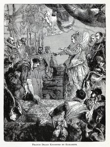 Francis Drake, Elizabeth tarafından şövalye ilan edildi, 1882 by Unbekannt