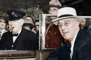 Franklin D. Roosevelt ve Winston Churchill, Quebec, Kanada, 1944 by Unbekannt