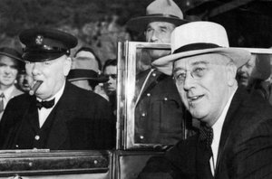 Franklin D. Roosevelt ve Winston Churchill, Quebec, Kanada, 1944 by Unbekannt