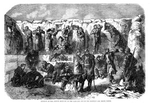 Mamelon ve beyaz kulenin önündeki paralel Fransız tüfek çukuru, Sivastopol, Kırım Savaşı, 1855 by Unbekannt