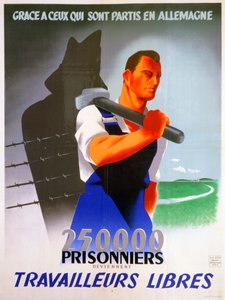 Almanya için Fransız işçiler afişi, 1943