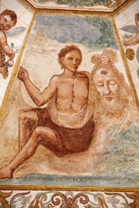 Dominik kilisesinde fresk, Muro Leccese, Apulia: Vaftizci Yahya
