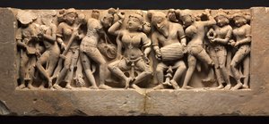 Dansçı ve Müzisyenlerle Friz, c. 973. by Unbekannt