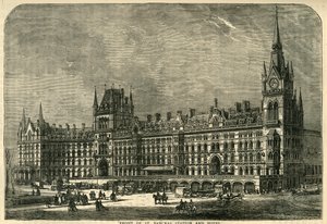 St. Pancras İstasyonu ve Oteli Önü, c1876. by Unbekannt