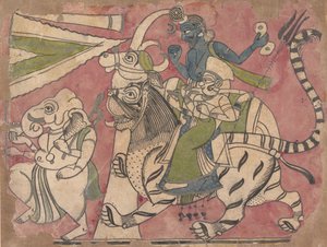 Ganesha, 18. yüzyıl Alayında Shiva ve Durga
