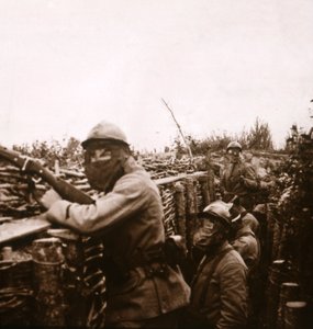 Siperlerde gaz alarmı, Şampanya, kuzey Fransa, 1916 by Unbekannt