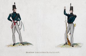 19. yüzyıl Waterloo döneminden Alman askerleri by Unbekannt