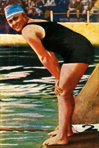 Alman yüzücü Hilde Schrader, 1928. by Unbekannt