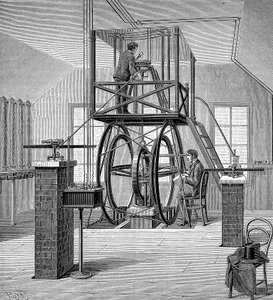Fizik laboratuvarındaki dev galvanometre, Cornell Üniversitesi, New York, ABD, 1886 by Unbekannt