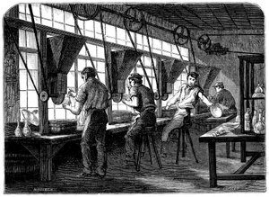 Tekerleklerinde cam kesiciler, c1870 by Unbekannt