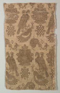 Şahin ve Hanedanlık armaları ile altın desenli İpek, 1360-1400. by Unbekannt