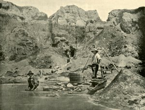 Gold Diggers, Beechworth, Victoria, 1901 yakınlarındaki İşyerinde. by Unbekannt