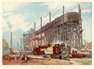 Büyük Doğu, Thames'teki Millwall'daki hisse senetlerinde, 1857 by Unbekannt