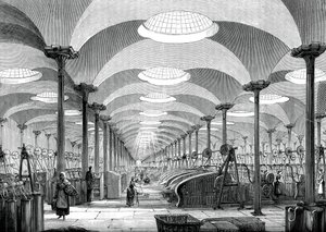 Messrs Marshalls keten fabrikasındaki büyük salon, Leeds, c1880 by Unbekannt
