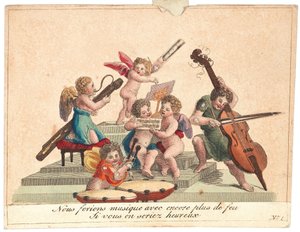Tebrik kartı Bir melek orkestrası, 1815'ten sonra. by Unbekannt
