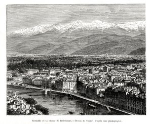 Belledonne aralığından Grenoble, Fransa, 1886 by Unbekannt