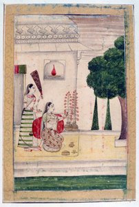 Gunakali Ragini, Ragamala Albümü, Rajasthan Okulu, 19. Yüzyıl by Unbekannt
