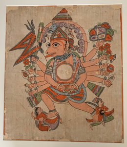 Hanuman Tantrik Beş Başlı Pancha Mukha Formunda, yaklaşık. 19. yüzyılın sonlarında. by Unbekannt