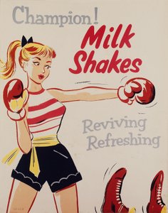 Sağlık Eğitimi ï Şampiyon! Milkshake, afiş, c 1955-1960 by Unbekannt