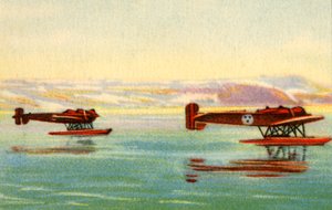 Umberto Nobile, Kuzey Kutbu, 1928, 1932'yi aramada kullanılan Heinkel HE 5 deniz uçakları. by Unbekannt
