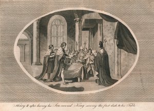 Henry II, oğlunu kral ilan ettikten sonra, masasına ilk yemeği servis ederken, 1170 1793 by Unbekannt