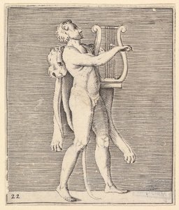 Herkül bir lir çalıyor, omzunun üzerine bir aslan postu örtmüş, M.Ö. 1599-1622. by Unbekannt