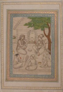 Bir Tapınak önünde sohbet eden Hindular, 17. yüzyıl. by Unbekannt