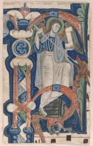Bir Koro Kitabından Kesilen Tarihli İlk P: St. Michael ve Ejderha, 1200