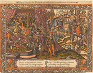 Holofernes Sorgulayan Achior, c. 1575. by Unbekannt