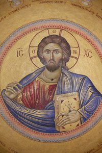 Kutsal Kabir Kilisesi, Katolikon Tavanı, İsa Pantokrator mozaiği, Kudüs, İsrail by Unbekannt