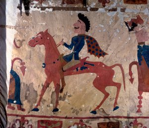 Süvari, Pazyryk keçe halı detayı, MÖ 5. veya 4. yy by Unbekannt
