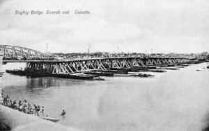Hooghly Nehri üzerindeki Howrah Köprüsü, Kalküta, Hindistan, 20. yüzyılın başlarında by Unbekannt