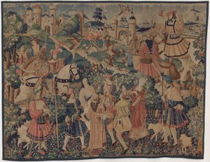 Bir gaydacı ve dansçılar ile Avcılık ve Pastoral Sahneler, c. 1510. by Unbekannt