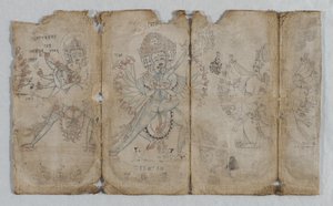Tantrik Aydınlanmış Varlıkların İkonografik Çizimi verso, c. 1500. by Unbekannt